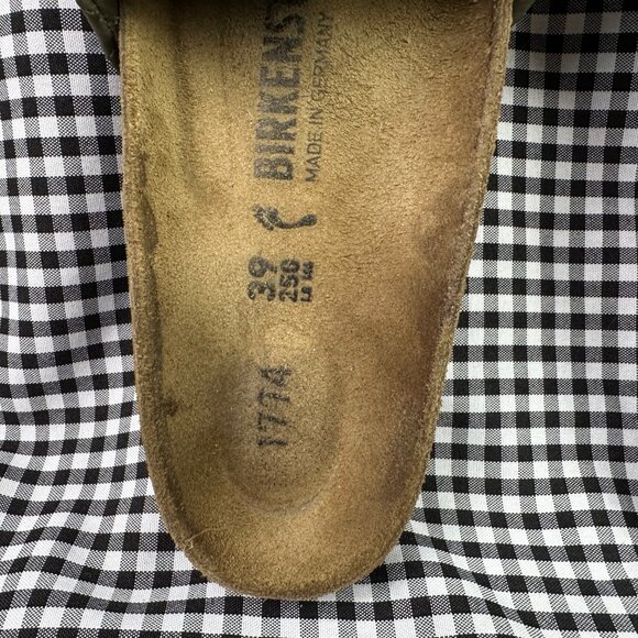 Birkenstock 1774 Sylt Embossed Olive Green Quilted Padded Slide Sandal 39 / US 8 - Picture 2 of 4